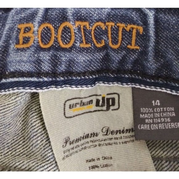 Urban Up Pipeline Distressed Embroidered Bootcut Jeans Boy's Size 14 - Picture 7 of 10